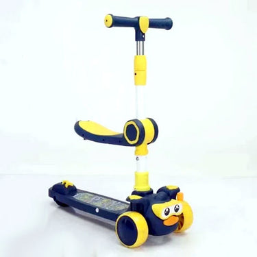 Duck Themed Adjustable Height Kids Scooter With Light & Music - Blue